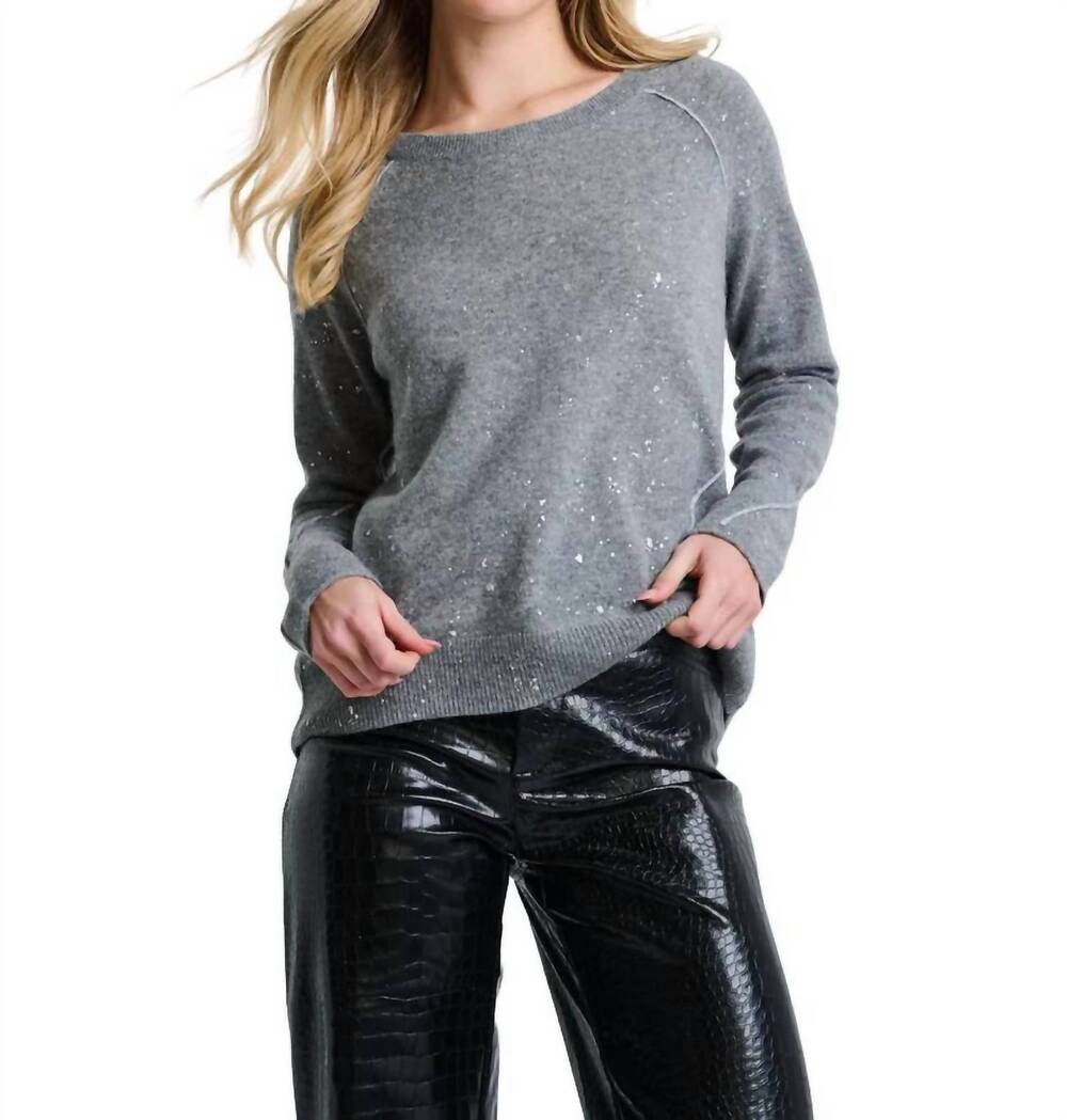 NEW LISA TODD diamond dust sweater in fog